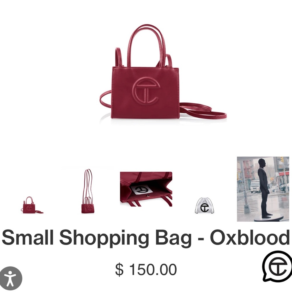 Small telfar oxblood bag